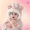 2-in-1 Hooded Scarf Keep Warm Winter Children's Hat Cute Scarf Hat Set  for Boys Girls