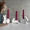 Pack of 3 Candle Holder Molds Silicone Crafting Molds Rabbit Shape Candle Base Moulds Silicone Texture for Crafting