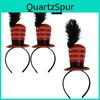 Top Fascinators Mini Sparkling Headband Feather Bow Hat Circus Ringmaster Small Hair Hoop Halloween Carnival Costume Accessory