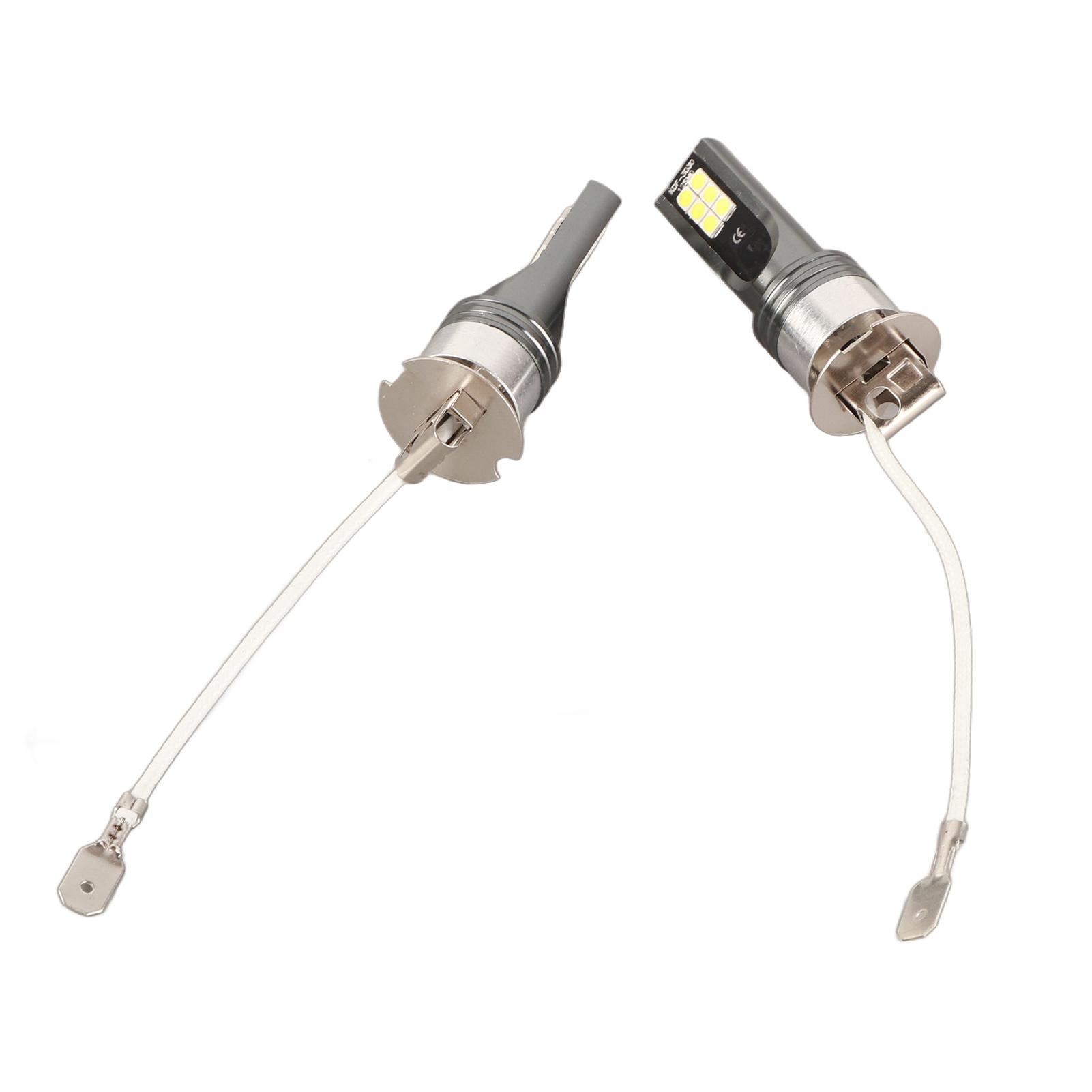 

Pair of 2525 12LED Car Vehicle Headlight For H3 Headlamp Bulb DC12V White 6500K‑7500K
