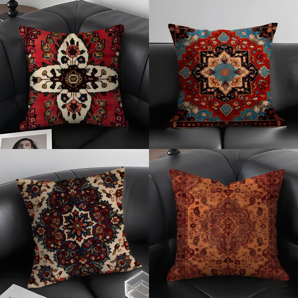 Persian Rug Pattern Classical Cushion Cover Pillowcase Ultra Soft Skin Friendly Fabric Cloud Like Comfort  Concealed Zipper