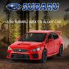 Simulation 1:30 Subaru WRX STI Rennwagen Modell Rückzug Sound Licht Legierung Diecast Jungen Kinderspielzeug Fahrzeug Geschenk Sammlung