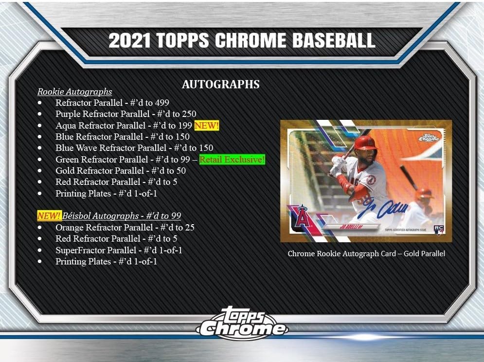 MLB 2021 Topps Chrome Baseball Card Blaster Box Tops Chrome Baseball Blaster Box Major League Baseball Cards