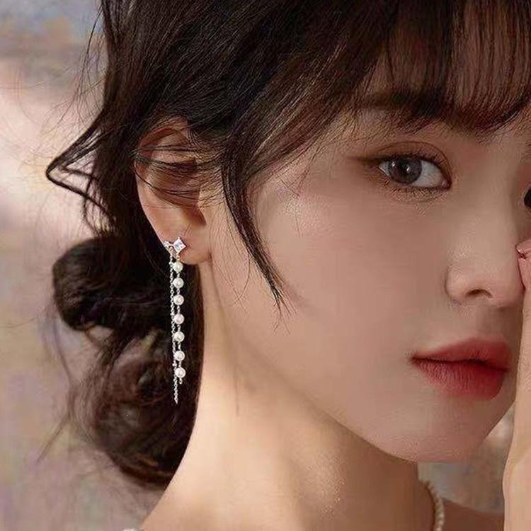 Niche High-End Tassel Earrings: 925 Sterling Silver Heart Studs for Women - Cute Japanese Design