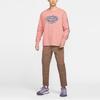 Nike Logo Print Casual Sports Ribbed Crew Neck Comfortable Breathable Dopamine Long Sleeve T-Shirt Men T-Shirt Pink FV3487-618