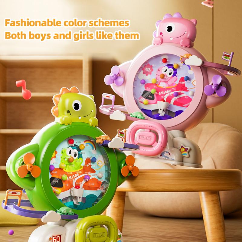 Dinosaur Mini Catching Game Console With Music Track Car Arcade Hand Eye Coordination Early Education Toy For Toddlers