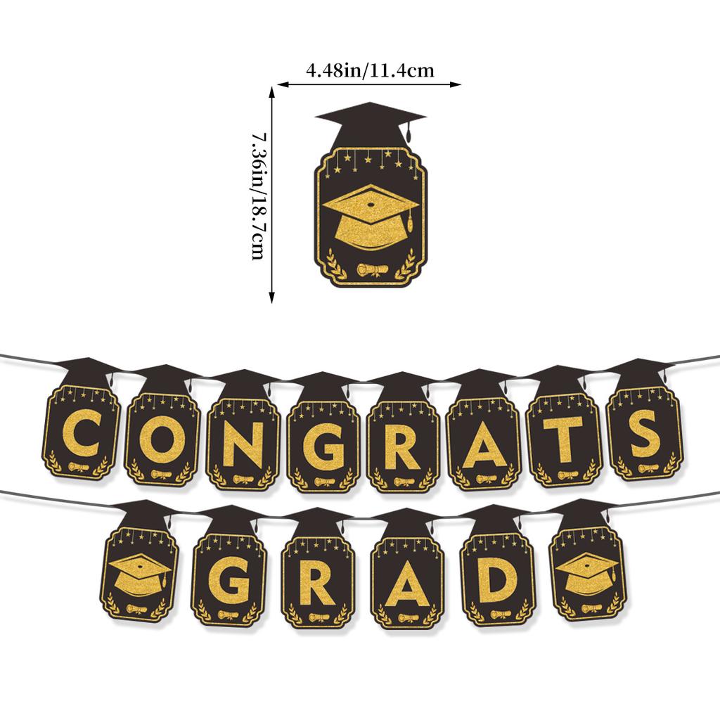 Graduation Season Party Decoration Banner Congrats Grad School Reunion Arrangement La Flower