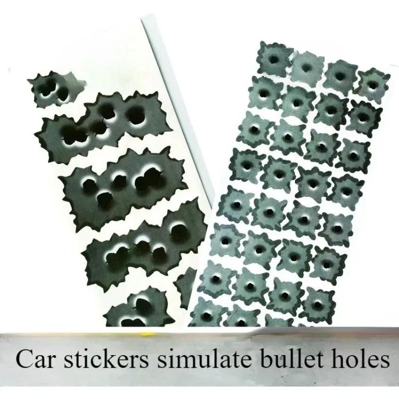 Personalized 3D Bullet Hole Car Stickers, Creative Bumper Body Side Decal, Funny Scratch, Fashion, Car Stickers attachment 1PCS