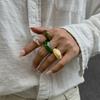 Ins Style Vintage Irregular Transparent Colored Resin Ring New Trend Boho Geometric Finger Rings Aesthetic Jewelry Accessories