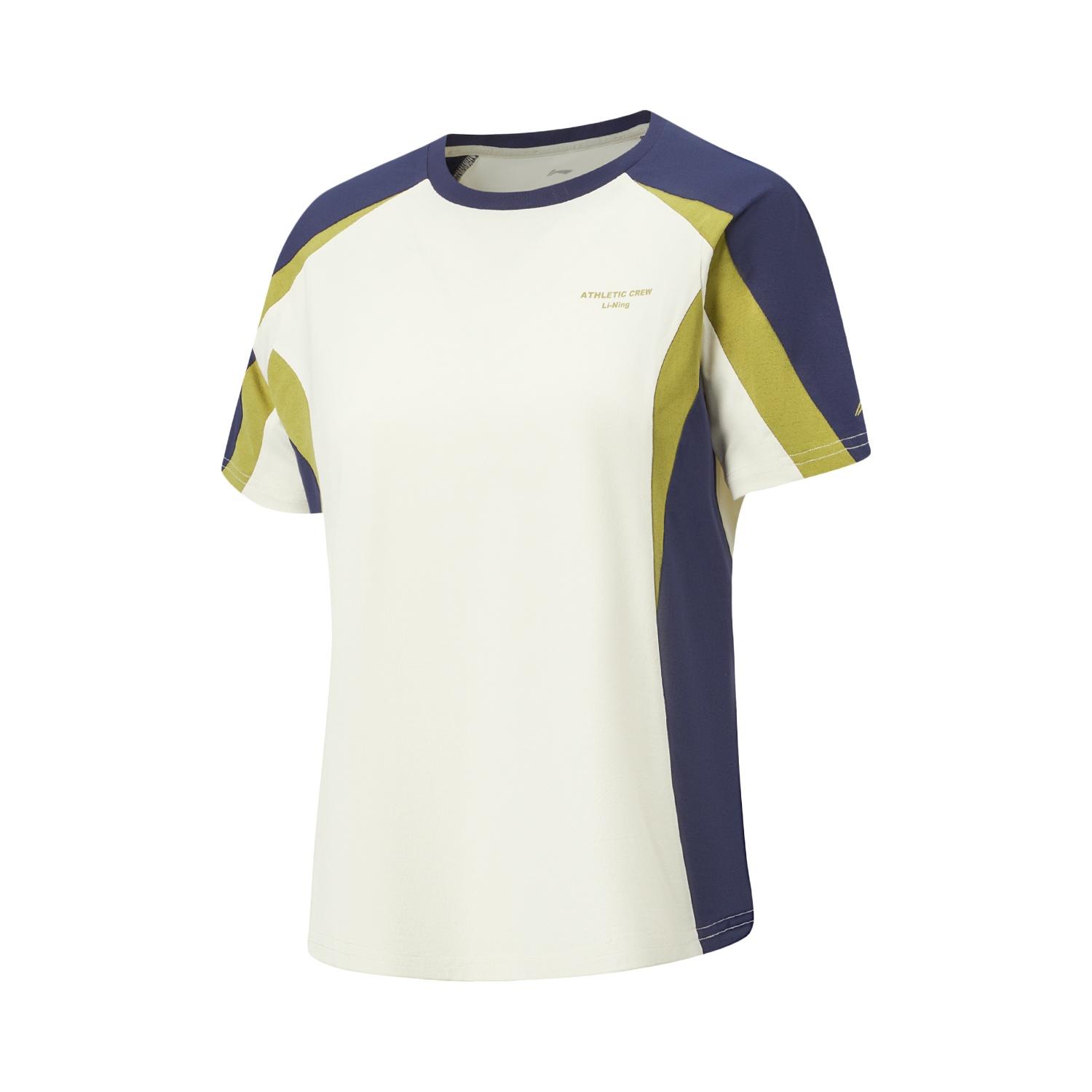 

Li-Ning Fitness Series Quick-Dry Color Block Round Neck T-Shirt Women tops ATSW342-6 S