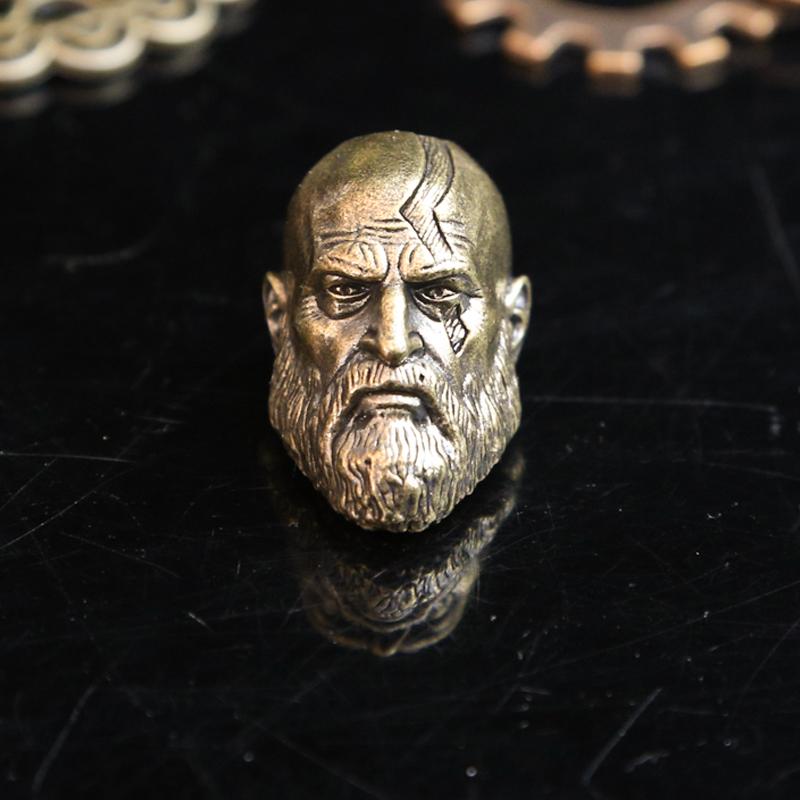 Long Bearded Spartan Warrior Brass Knife Beads EDC Outdoor DIY Paracord Woven Paracord Rope Decompression Toy Edc Accessory