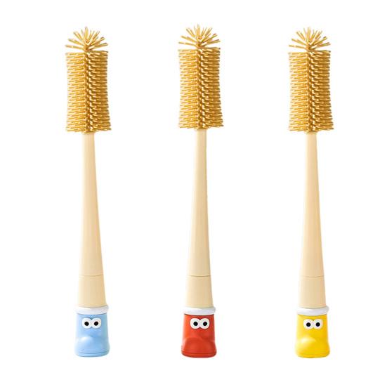 5-In-1 Multi-functional Cup Cleaning Brush Cartoon Boot Long Handle Silicone Brush Baby Bottle Cup