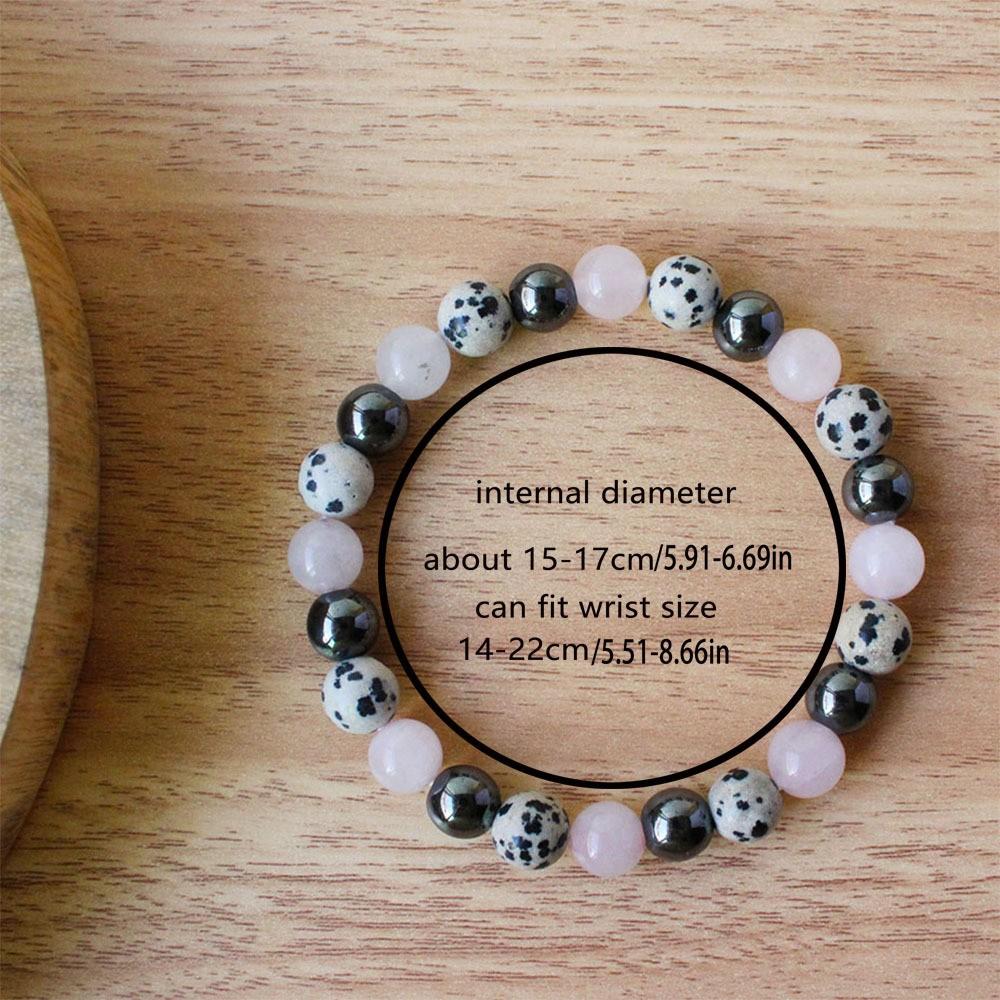 8mm Amazon rose quartz iron gallstone udan stone bracelet, unisex style, handcrafted beaded