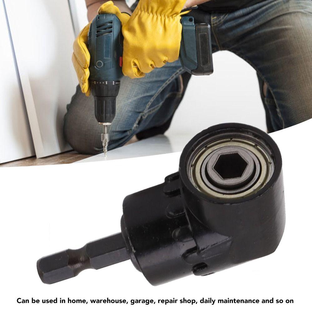 Durable Right Angle Drill Adapter Black Power Screwdriver Adapter Automotive Repair