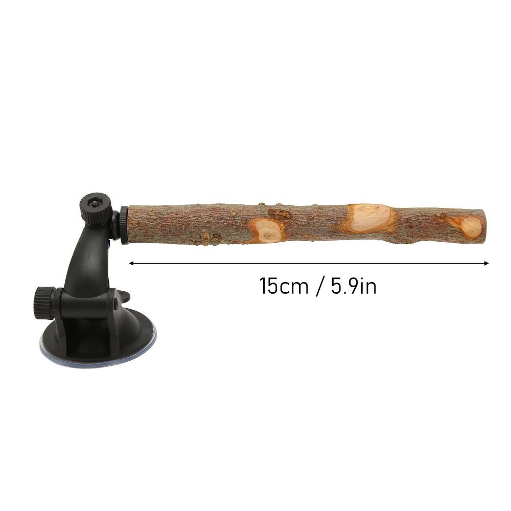 Non-Slip Bumpy Texture Wood Parrot Perch Easy Installation Adjustable Design Bird Standing Stick Replaceable Suction Cups