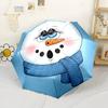 Snowman Design Automatic Folding Umbrella Compact Lightweight For Outdoor Adventures And Festive Giftingt7