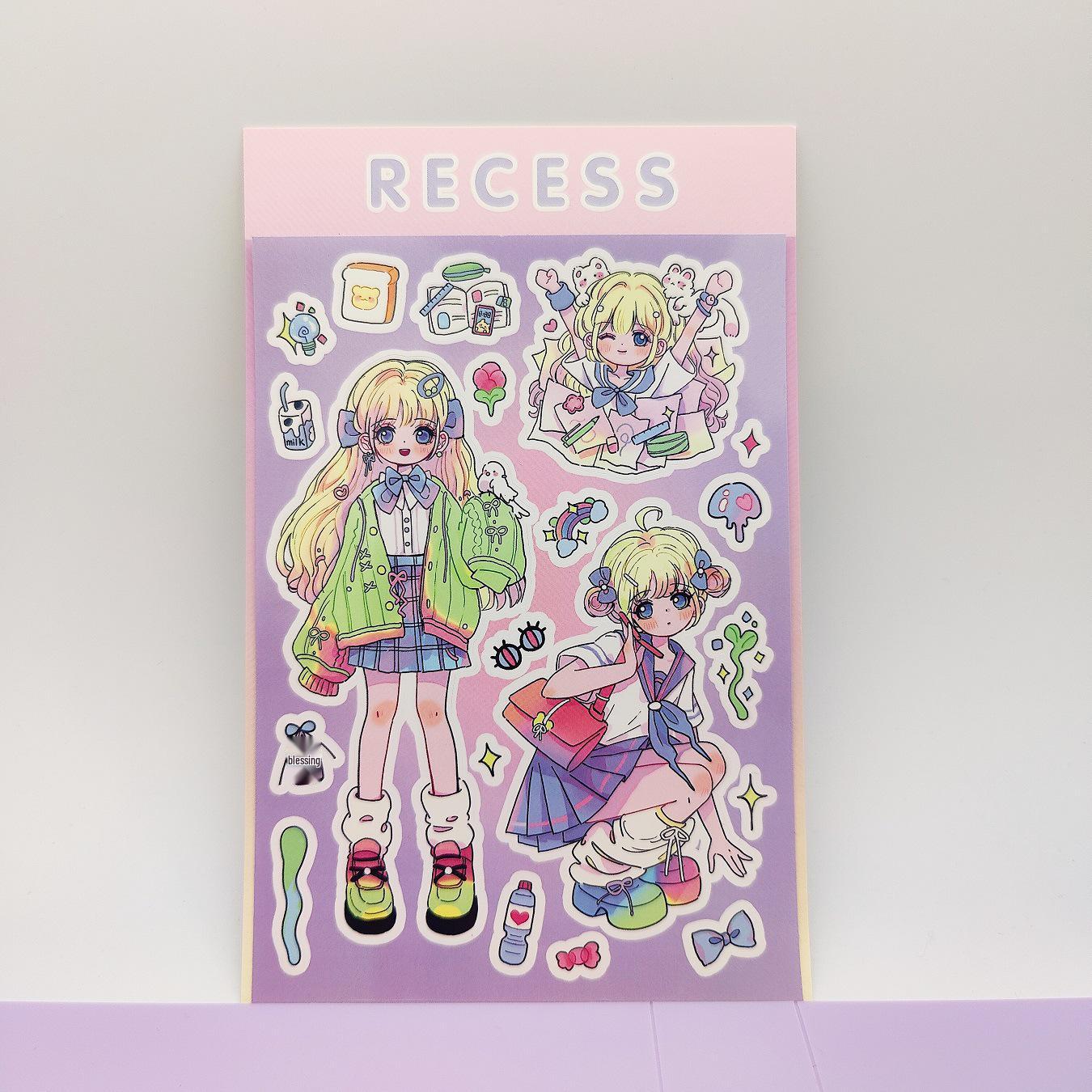 Korean Cartoon Laser Guka Stickers for Phones, Luggage & EVs