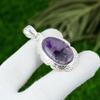 Star Amethyst Gemstone 925 Silver Mother February Birth Art Deco Pendant Jewelry
