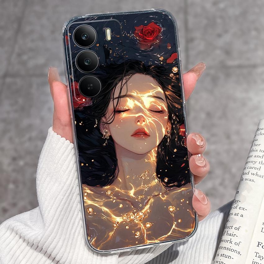 For Oppo Realme C75 C75x C71 C67 C63 C55 C35 C33 C21Y C20 C15 Clear Phone Covers Adorable Cat Patterns Screen Protector Dustproof Case For Oppo Casing