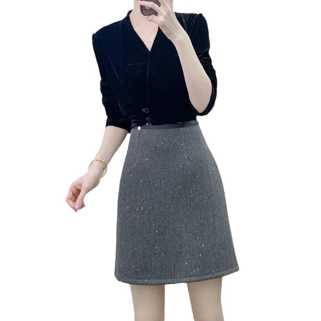Spring 2026: High-Waisted Woolen A-Line Mini Skirt