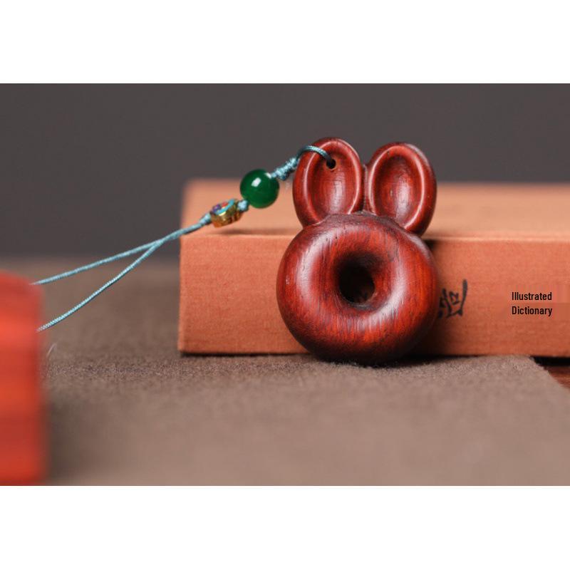 Green Sandalwood Rabbit Ear Phone Chain Bag Pendant DIY Accessory