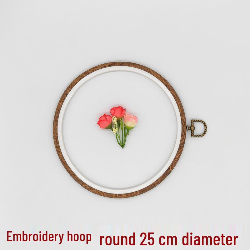 Plastikowa tamborek w stylu vintage: Drewniana rama do haftu krzyżykowego 22cm do zawieszenia na ścianie