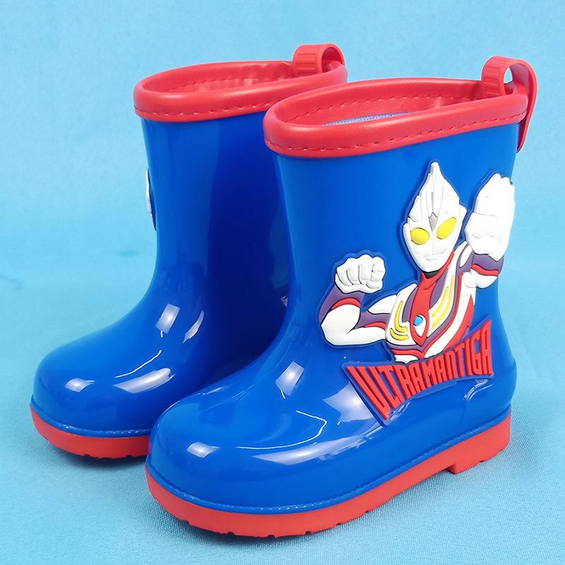 

Ultraman Summer Four Seasons Children s Rain Boots Boys Cute Cartoon Overshoes Waterproof Tiga Zero Mid-Calf Water Shoes 210Inner Length20.5cm