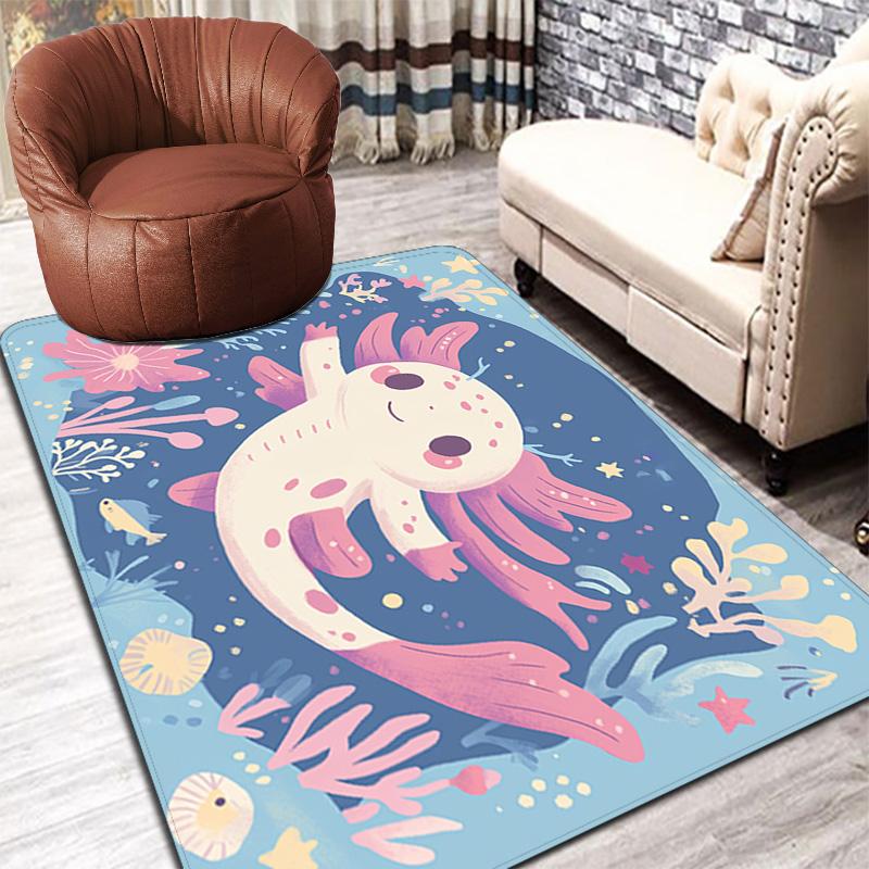 Axolotl Rug Floor Mat for Living Room or Bedroom Soft and Comfortable Carpet a Gift for Birthday and Holiday.