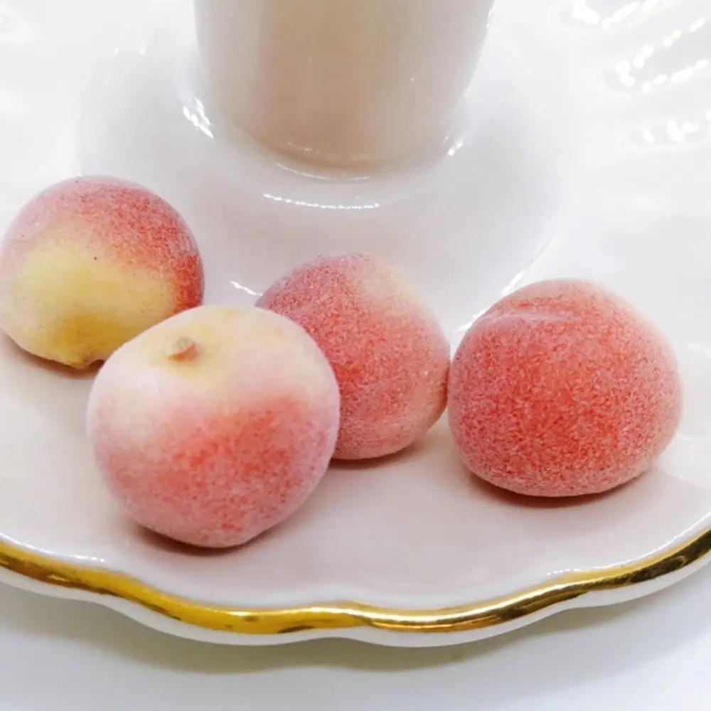 20pcs Handmade Simulated Mini Peach Realistic Cartoon Artificial Peach Fruit Material 2-3.5cm Foam Simulated Fake Fruits