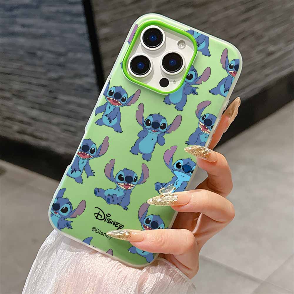 Urocze Kreskówkowe Etui Stitch Modne Etui Na Telefon Dla iPhone 17 AIR 16 15 14 13 12 11 Pro Max Plus Matowe Etui z Wrażeniem Skóry