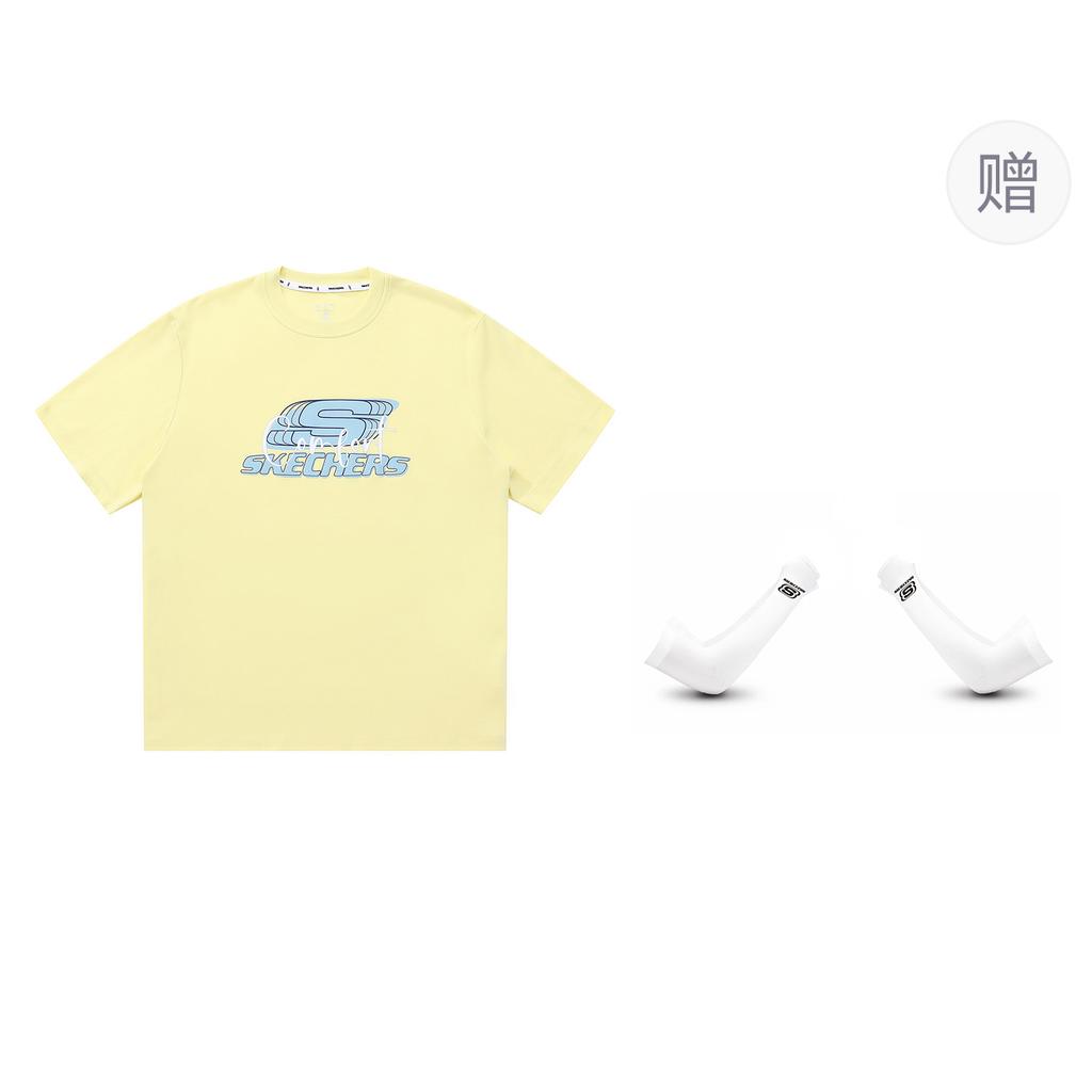 Skechers Elegant Diamond Collection T Shirt Unisex Light Gray Yellow L225U162-066C