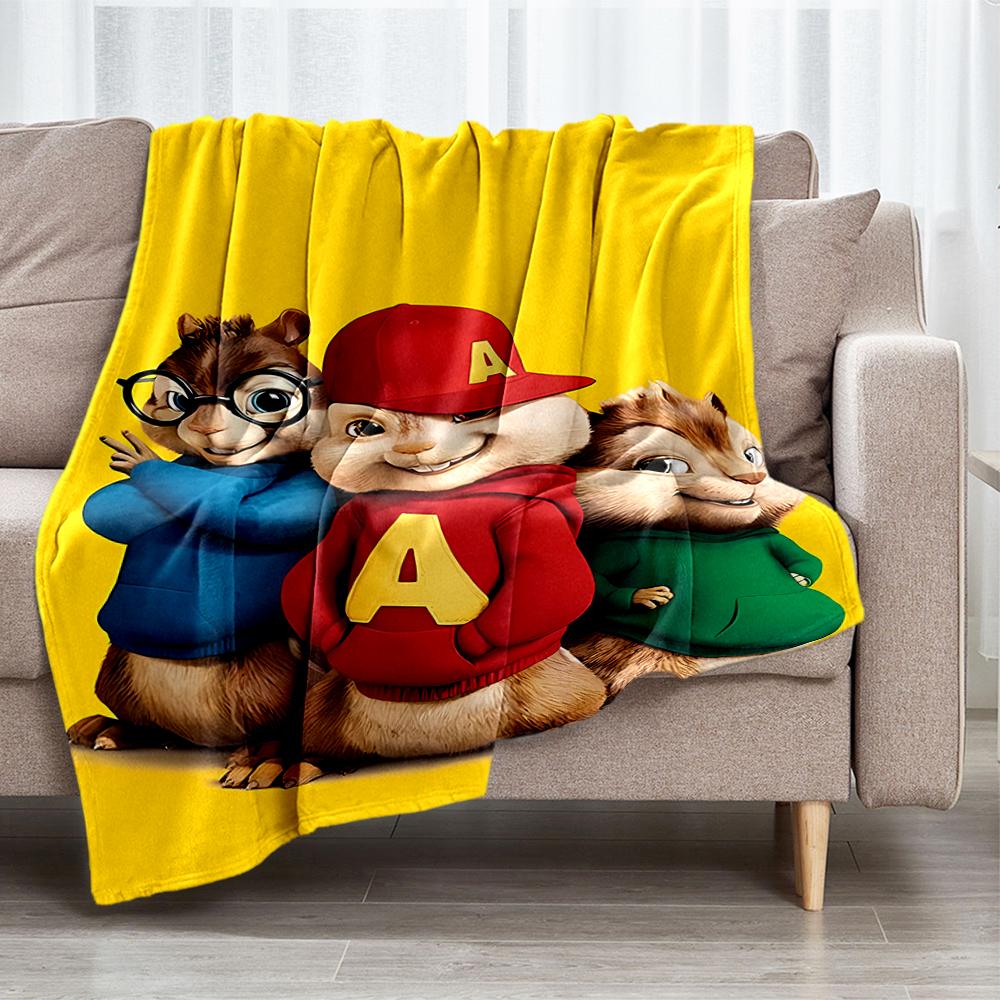 Manta Impresa con Tema de Alvin y las Ardillas - Perfecta para Sofá, Cama, Viajes y Uso al Aire Libre | Lavable a Máquina, Acogedora y Duradera.