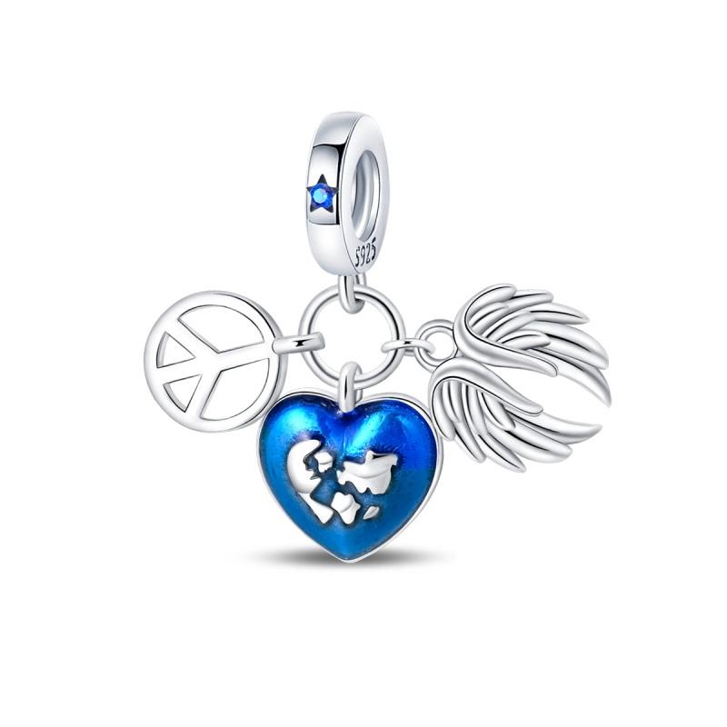 100% Echter Kupfer Engel Ring Stern Mond Anhänger Passend für Original Marken Armband Für Frauen Geburtstag Mode Schmuck Geschenk