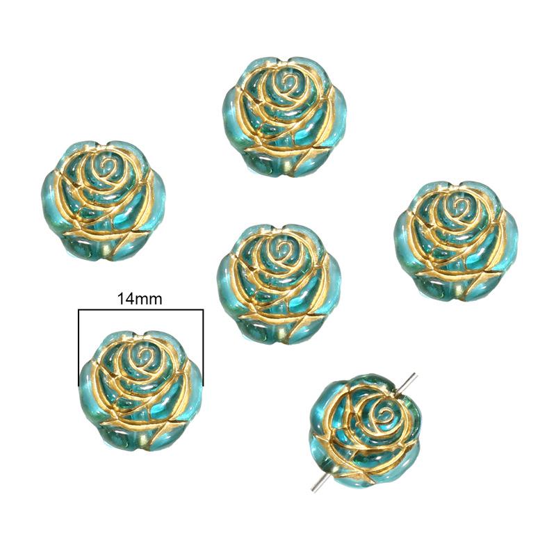 Baroque Gilded Oval Olive Flat Beads for DIY Jewelry & Earrings