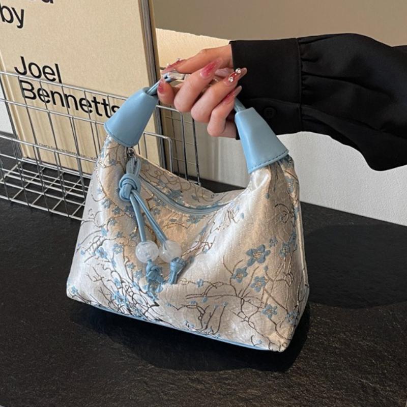 Lässige Bestickte Chinesische Stil Handtasche Geldbörsen Leinwand Hanfu Stickerei Handtasche Reißverschluss Umhängetasche Cheongsam Tasche Party