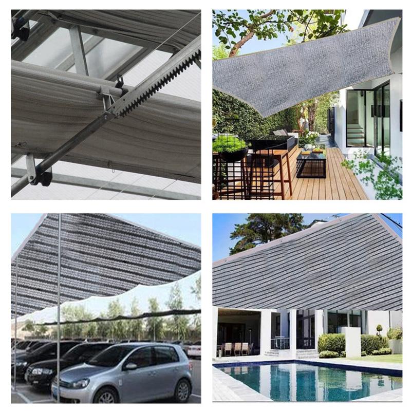 Síť na zahradní slunečník Slunečník Stříbrná hliníková fólie Ochrana proti UV záření Tkanina na sluneční clonu Reflexní tepelná izolace Markýza 3x3M