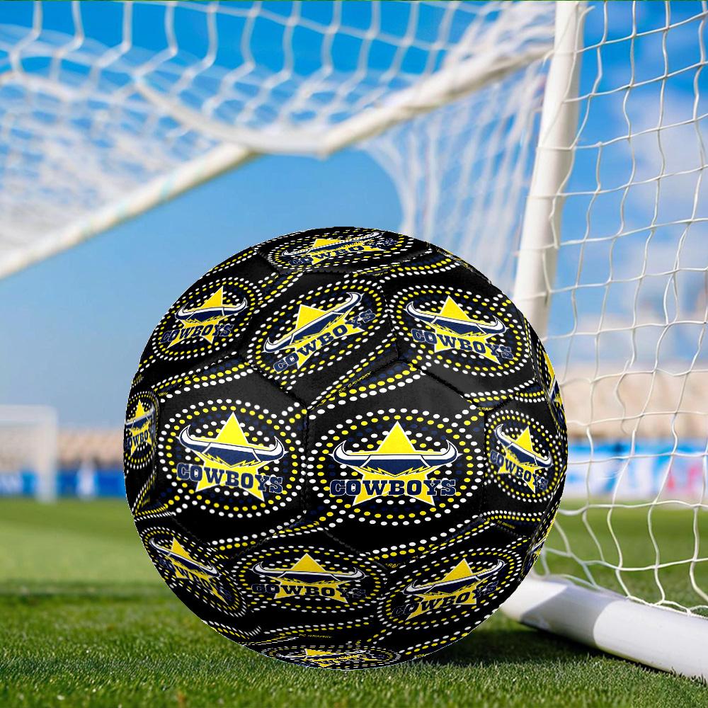 North Queensland Rugby Size 5 Soccer Ball, Suitable for Training and Matches, High-Elasticity, Wear-Resistant Material Gift for Fan