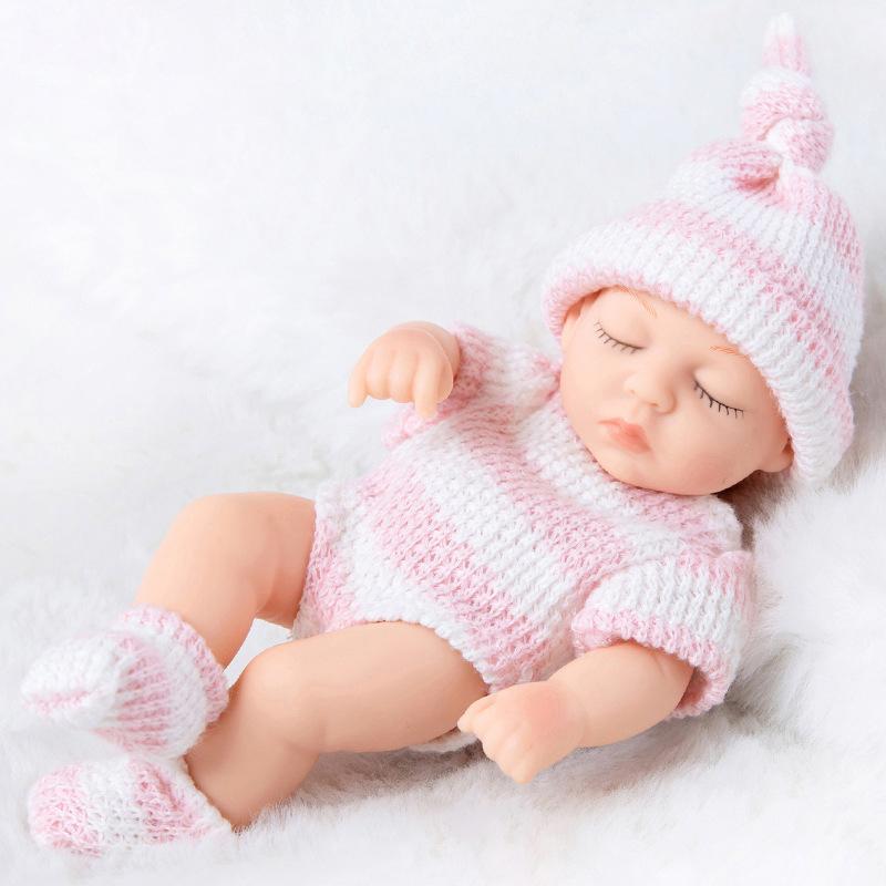 18CM Washable Lifelike Soft Hand-painted Simulation Baby Reborn Doll Children Accompany Play Doll