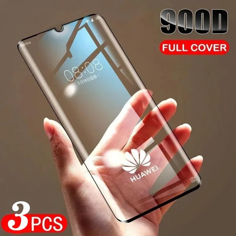 3Pcs Full Cover Tempered Glass For Huawei Pura 70 Pro P60 P50 P40 P30 Pro Screen Protector For Huawei Mate 60 50 40 30 20 Pro