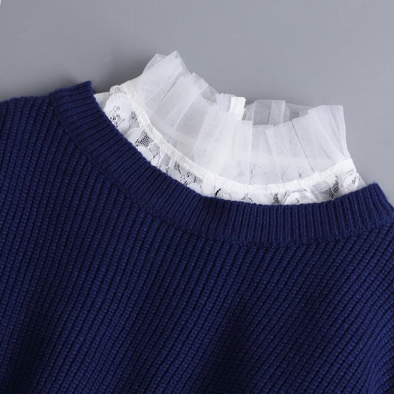 White Lapel Fake Collar Neck Decorative Chiffon Cotton Chocker Women Detachable False Collar Shirt Doll Lace Ladies Half Shirt