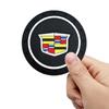 Car Stickers Coasters Silicone Water Cup Pads Non-Slip Mats Universal For Cadillac Escalade Tiburon Deville Seville XT5 XTS CTS BLS SLS DTS SRX Metal