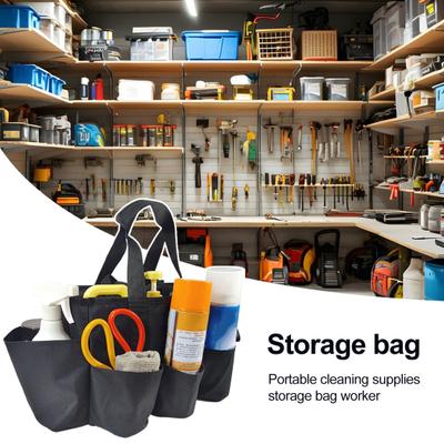 Bolsa de Armazenamento Ferramenta de Limpeza Bolsa de Mão Grande Capacidade Múltiplos Compartimentos Impermeável Bolsa Organizadora para Kit de Ferramentas de Eletricista
