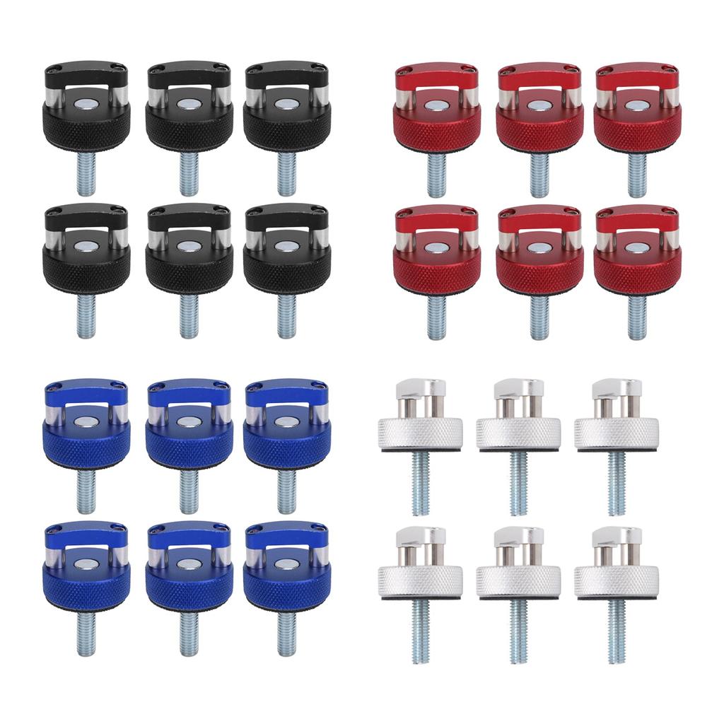 6PCS Hard Top Quick Removal Fastener Thumb Screw with D Rings Billet Aluminum for JK JLU JT