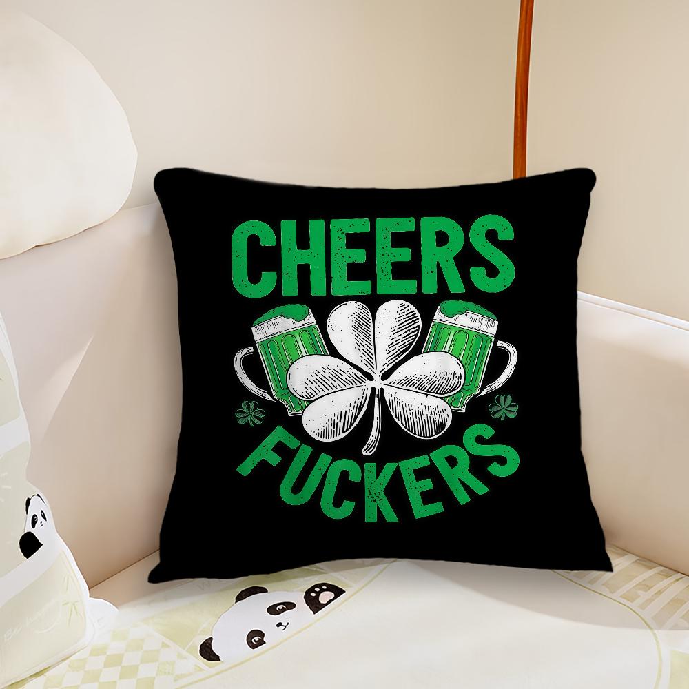 fashion modern StPatricks Day green cushion cover Plush Fabric Soft Double Sided Print Sofa Cushion Cover Throw Pillow Covers