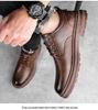 2024 Heren Retro Handgemaakte Leren Schoenen - Lente & Herfst, Slijtvast, Vetersluiting, Casual Werkkleding