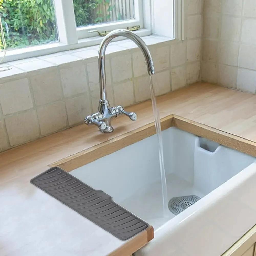 Super Absorbent Silicone Faucet Mat Moisture-proof Diatomite Stone Sink Tray  Kitchen Sink
