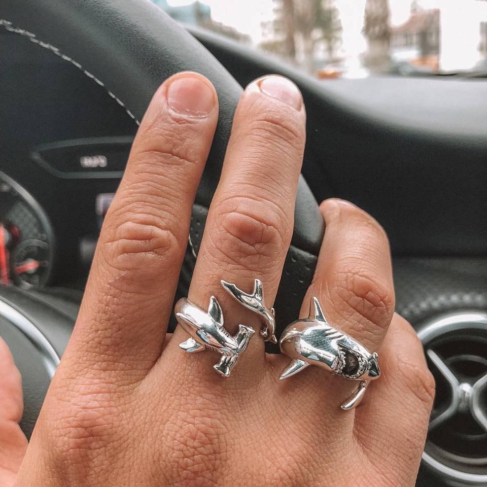 Retro Hammerhead Shark Adjustable Ring - Unique Hip Hop Fashion Jewelry