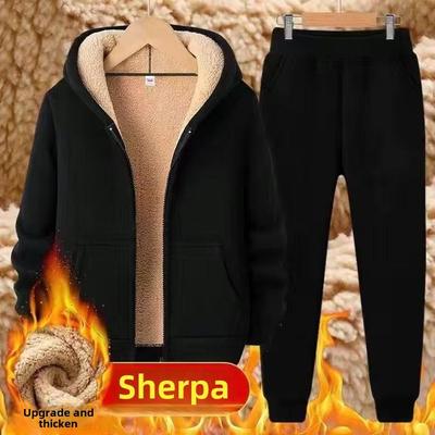 Chaolun Herren-Sport-Zweiteiler mit Kapuze, Samtfutter und Fleece