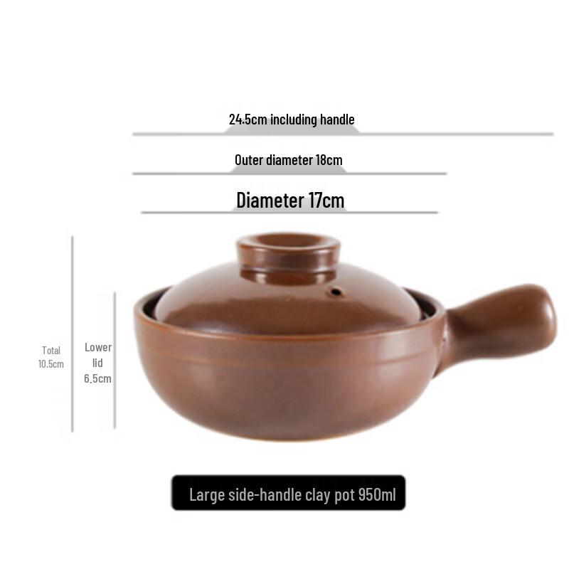 LIEI Open Flame Clay Pot with Handle