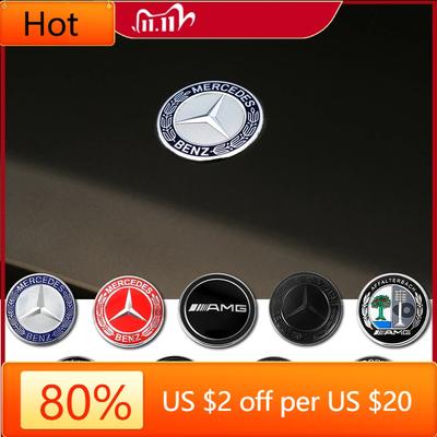2025 Hot For Mercedes Benz Car Front Hood Emblem Sticker Bonnet Badge Car Accessories For Mercedes Benz W204 W124 W201 W202 W212